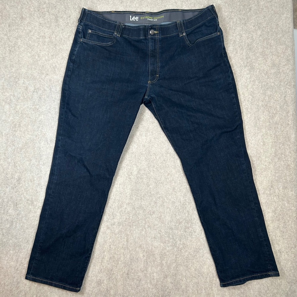 Lee Jeans Men 40x28 Blue Excellent Extreme Motion Straight Taper Denim Pants
